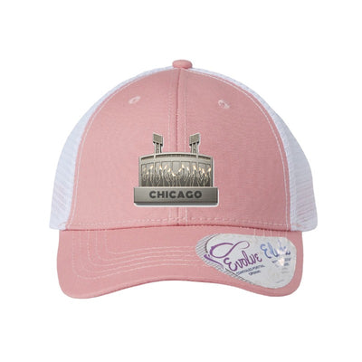 Chicago Soldier Field patch hat — Dusty Rose/White (Ponytail)