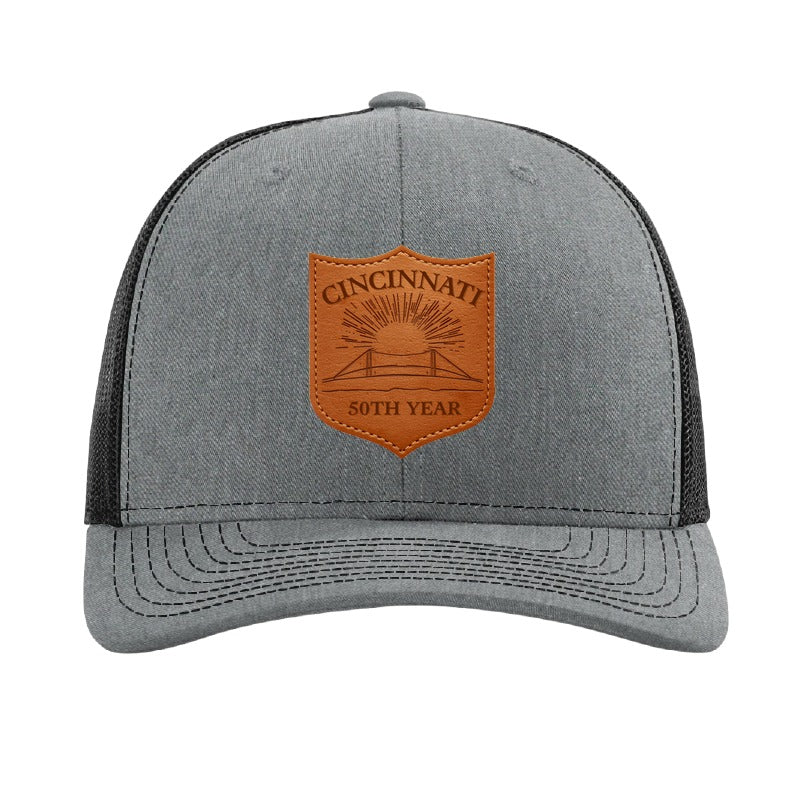 Cincinnati fireworks patch hat — Heather Grey/Black