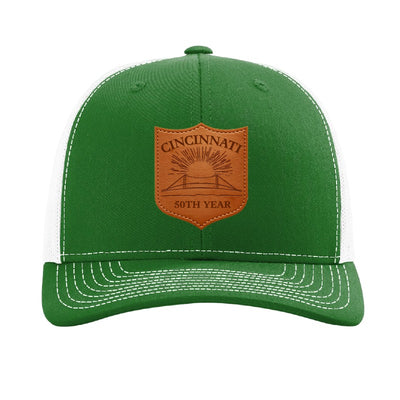 Cincinnati fireworks patch hat — Kelly Green/White