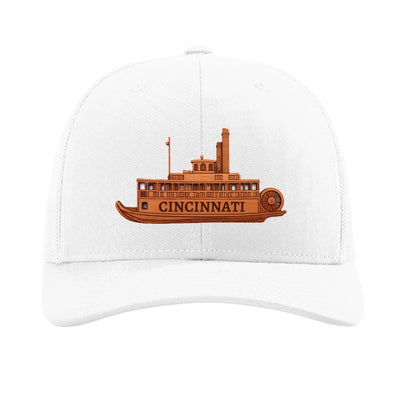 Cincinnati riverboat patch hat — White