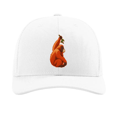 Embroidered orangutan patch trucker hat, Cleveland - White