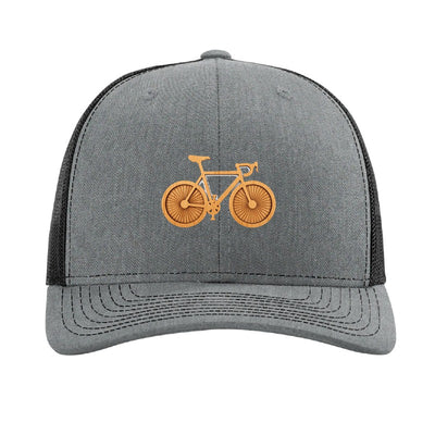 Wood bicycle patch trucker hat, Cleveland Lakefront Trail — Heather Grey/Black