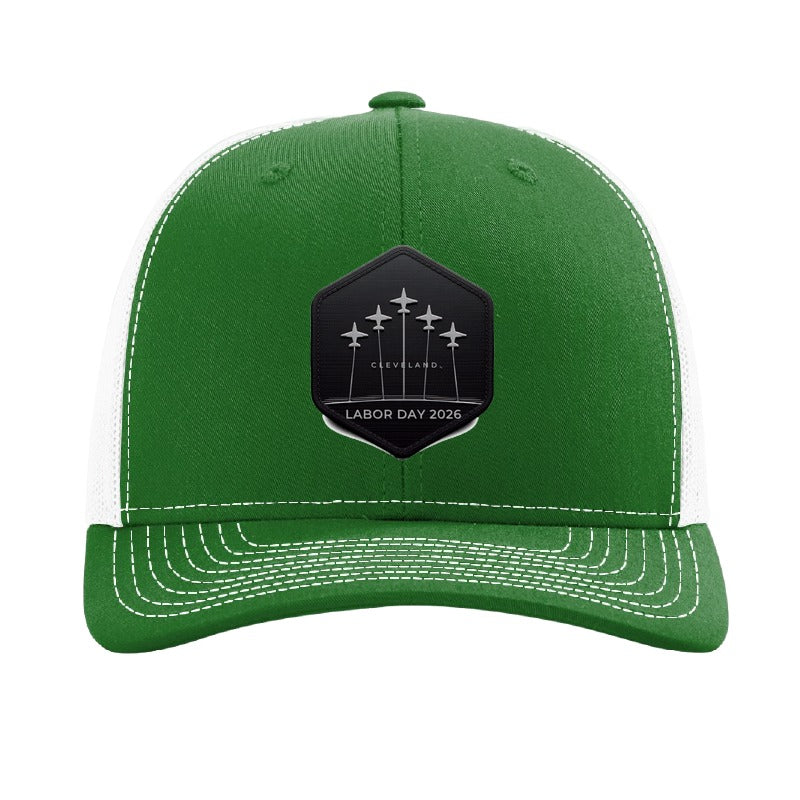 Cleveland Lakefront formation patch hat — Kelly Green/White