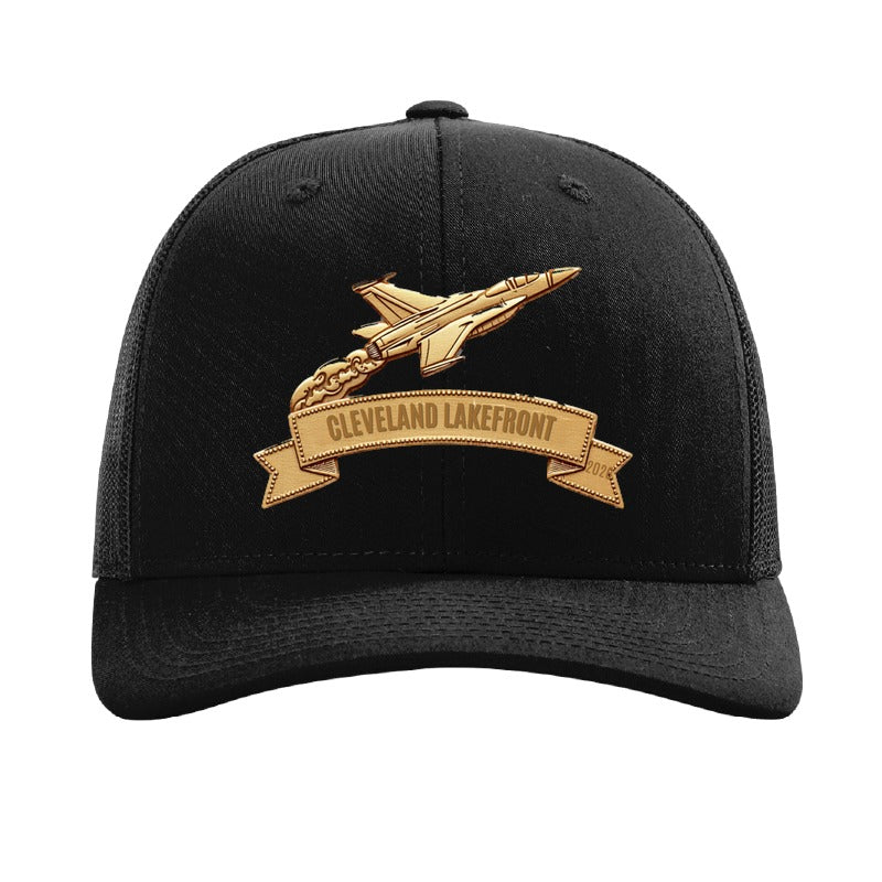 Cleveland Lakefront ribbon patch hat — Black