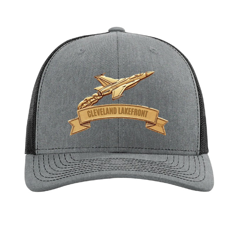 Cleveland Lakefront ribbon patch hat — Heather Grey/Black