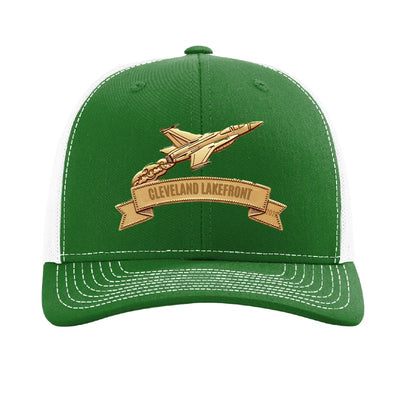 Cleveland Lakefront ribbon patch hat — Kelly Green/White