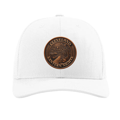 Cleveland Lantern Nights patch on a Richardson 112 trucker hat, White