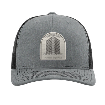 Cleveland Public Square mural patch hat — Heather Grey/Black