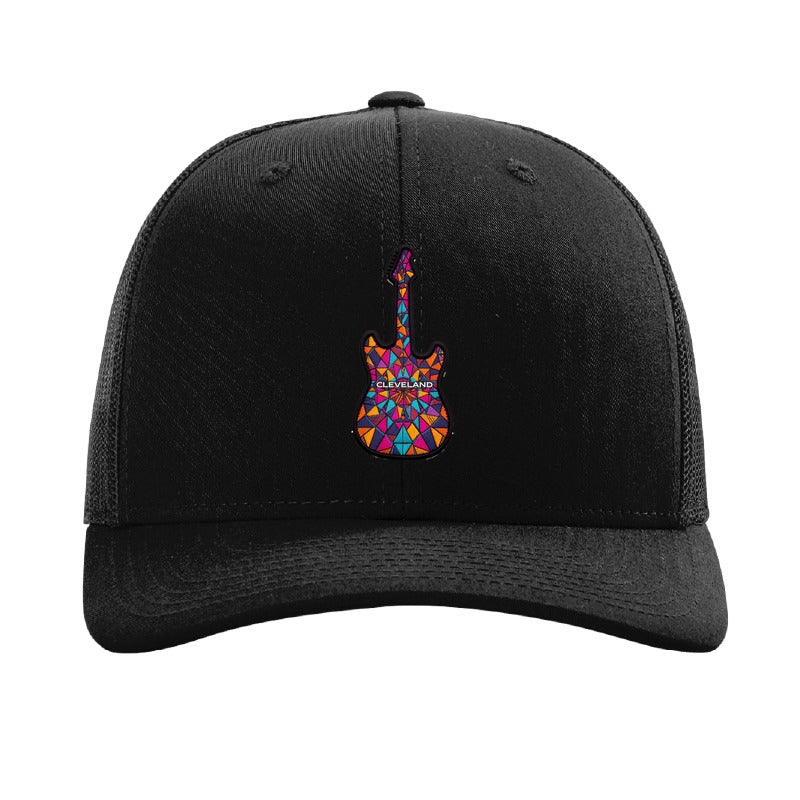 Cleveland mural guitar patch hat — Black