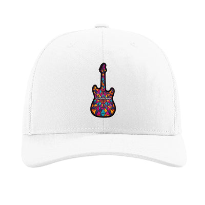 Cleveland mural guitar patch hat — White