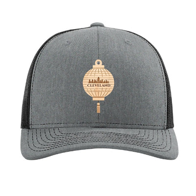 Cleveland Paper Lantern patch on a Richardson 112 trucker hat, Heather Grey/Black