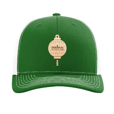 Cleveland Paper Lantern patch on a Richardson 112 trucker hat, Kelly/White