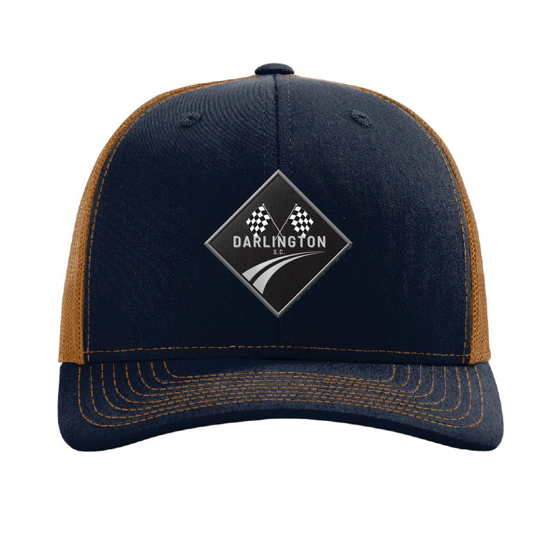 Darlington stock car patch hat — Navy/Caramel
