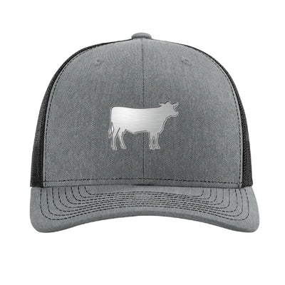 Des Moines prize cow patch hat — Heather Grey/Black