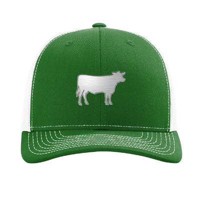 Des Moines prize cow patch hat — Kelly Green/White