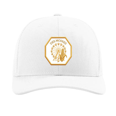 Des Moines ferris wheel patch hat — White