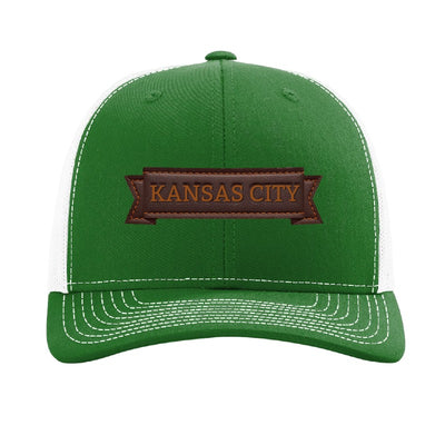 Kansas City inflatable hot dog patch hat — Kelly/White