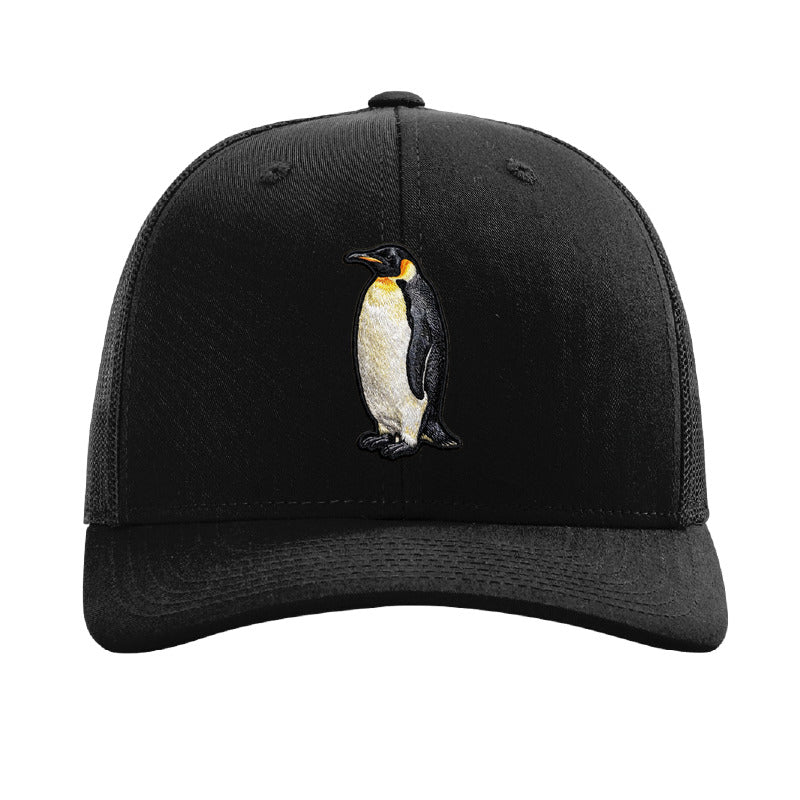 Embroidered penguin patch trucker hat, Kerguelen Islands - Black