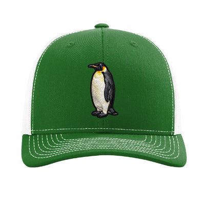 Embroidered penguin patch trucker hat, Kerguelen Islands - Kelly/White