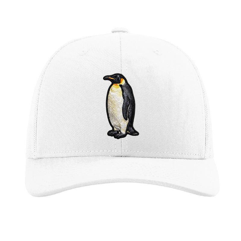 Embroidered penguin patch trucker hat, Kerguelen Islands - White