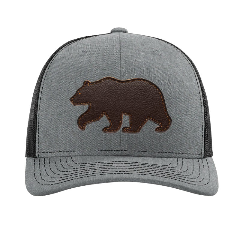 La Verne bear patch hat — Heather Grey/Black