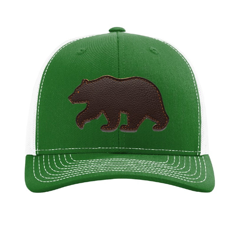 La Verne bear patch hat — Kelly Green/White