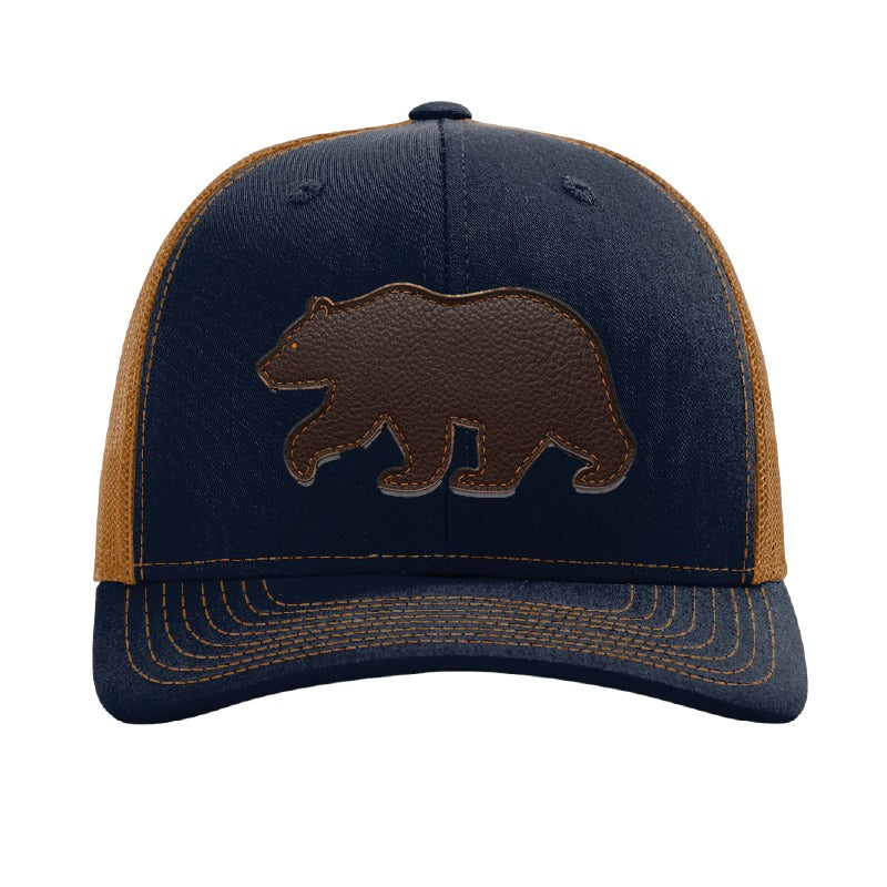 La Verne bear patch hat — Navy/Caramel