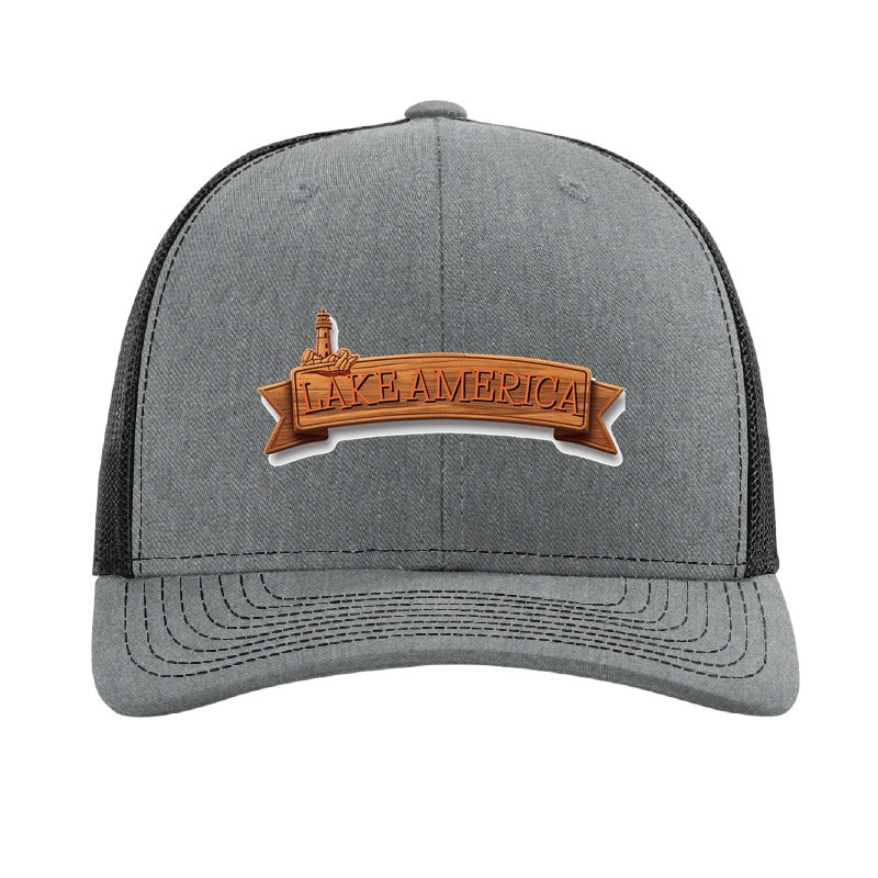 Lake America Banner patch hat — Heather Grey/Black