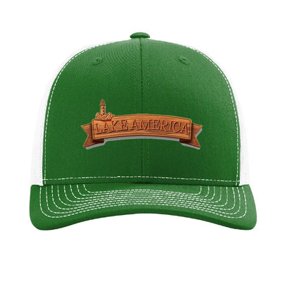Lake America Ribbon patch hat - Kelly Green/White