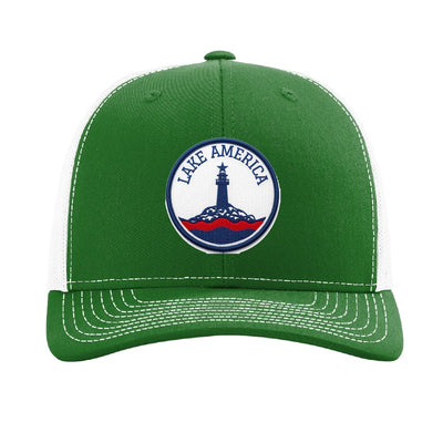 Lake America patch hat — Kelly Green/White