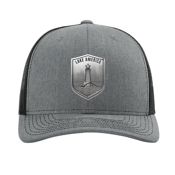 Lake America Shield patch hat - Heather Grey/Black