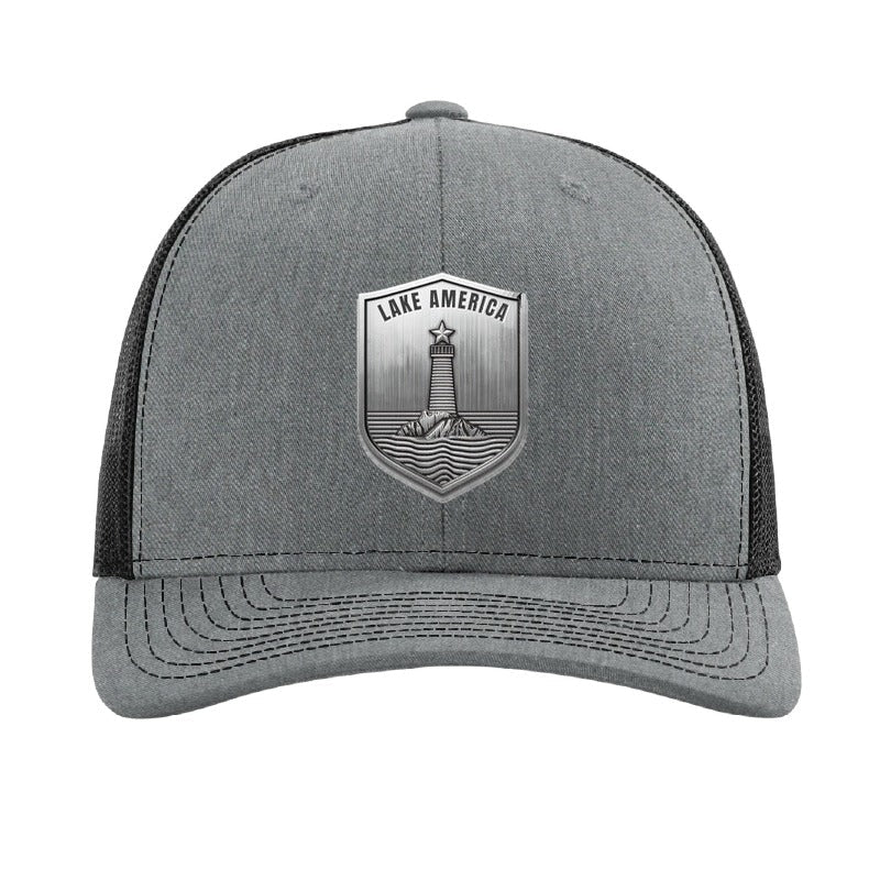 Lake America Shield patch hat - Heather Grey/Black