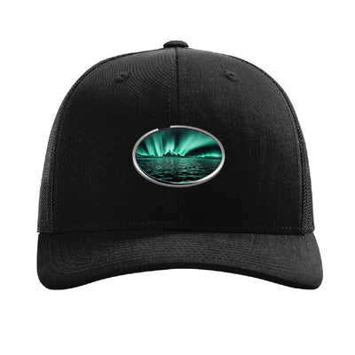 Lake Superior Aurora Trucker Hat — Black