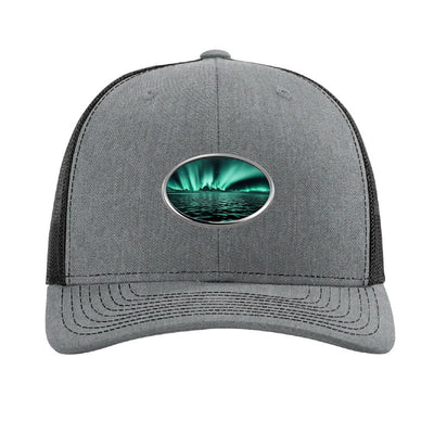 Lake Superior Aurora Trucker Hat — Heather Grey/Black