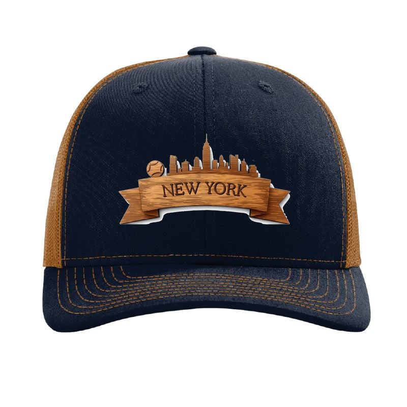 New York US Open Ribbon patch hat — Navy/Caramel