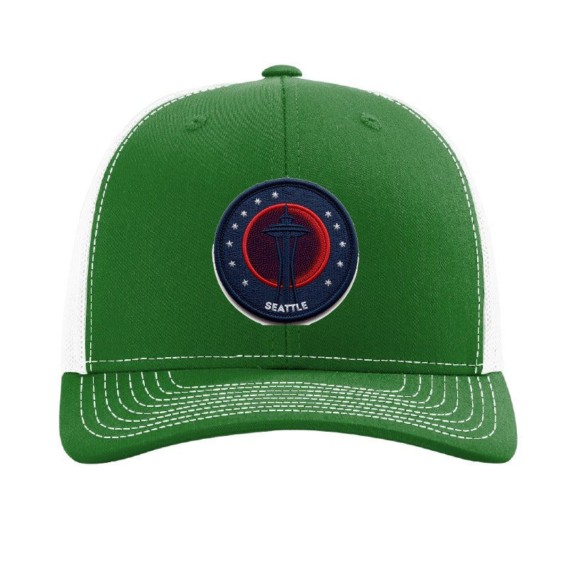 Seattle Blood Moon patch hat — Kelly Green/White