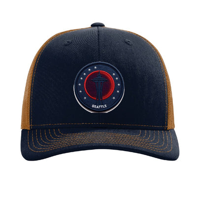Seattle Blood Moon patch hat — Navy/Caramel