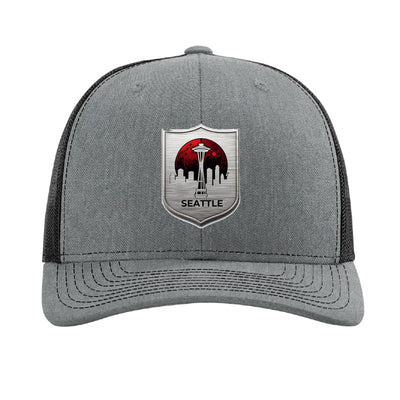 Seattle Blood Moon Shield patch hat — Heather Grey/Black