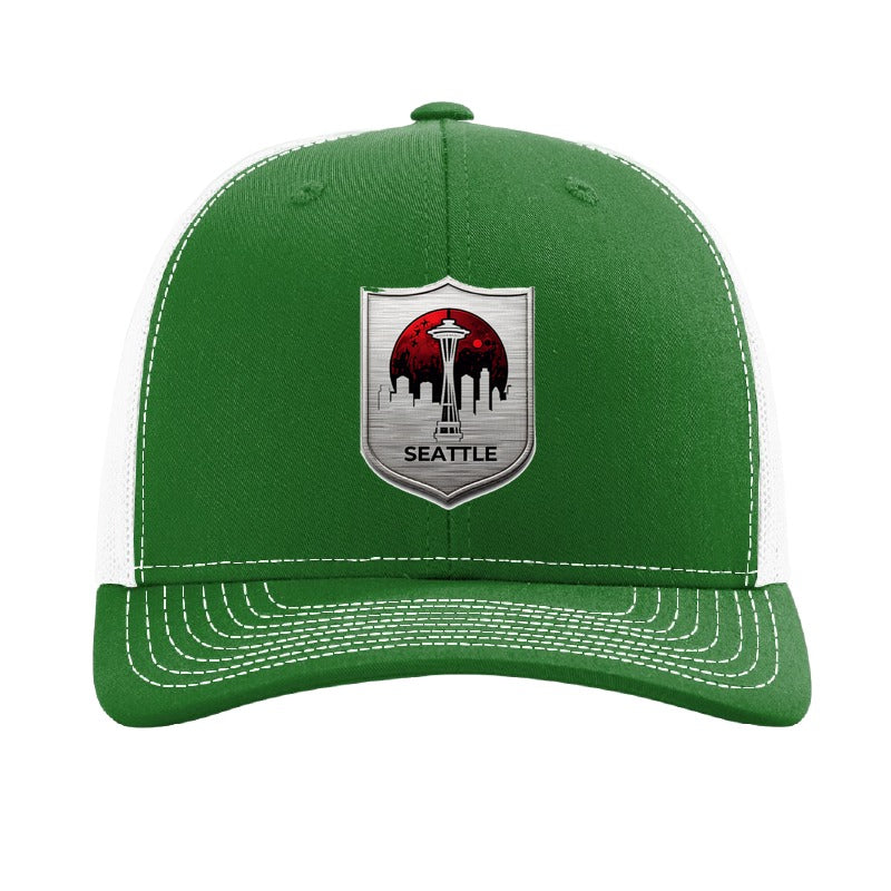 Seattle Blood Moon Shield patch hat — Kelly Green/White