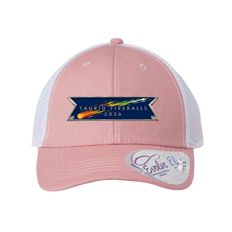 Taurid fireballs 2026 patch hat - Dusty Rose/White Ponytail
