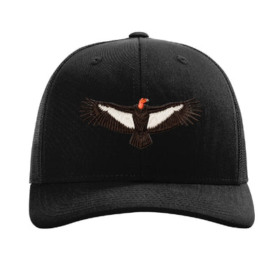 Embroidered condor patch trucker hat, Vermilion Cliffs Arizona - Black