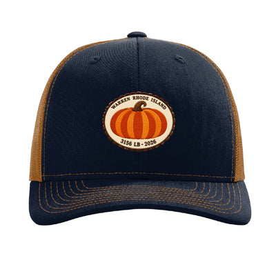 Warren Rhode Island record pumpkin patch hat - Navy/Caramel