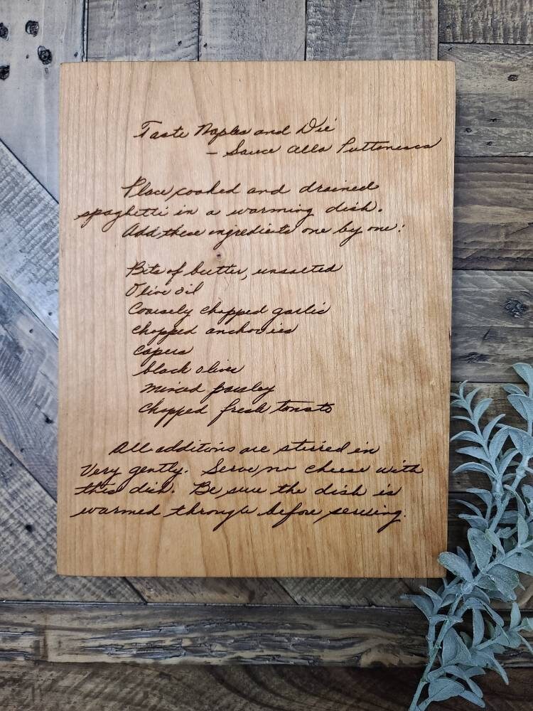Handwritten Recipe Cutting Boards