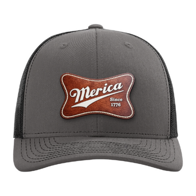 Merica Since 1776 Patriotic Trucker Hat – Americana Camo Leather Patch Hat