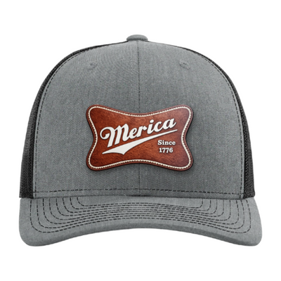 Merica Since 1776 Patriotic Trucker Hat – Americana Camo Leather Patch Hat