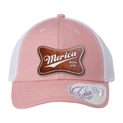Merica Since 1776 Patriotic Trucker Hat – Americana Camo Leather Patch Hat