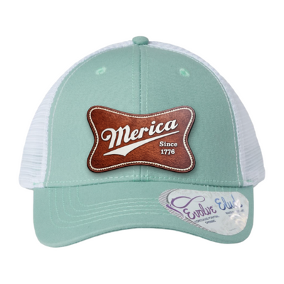 Merica Since 1776 Patriotic Trucker Hat – Americana Camo Leather Patch Hat