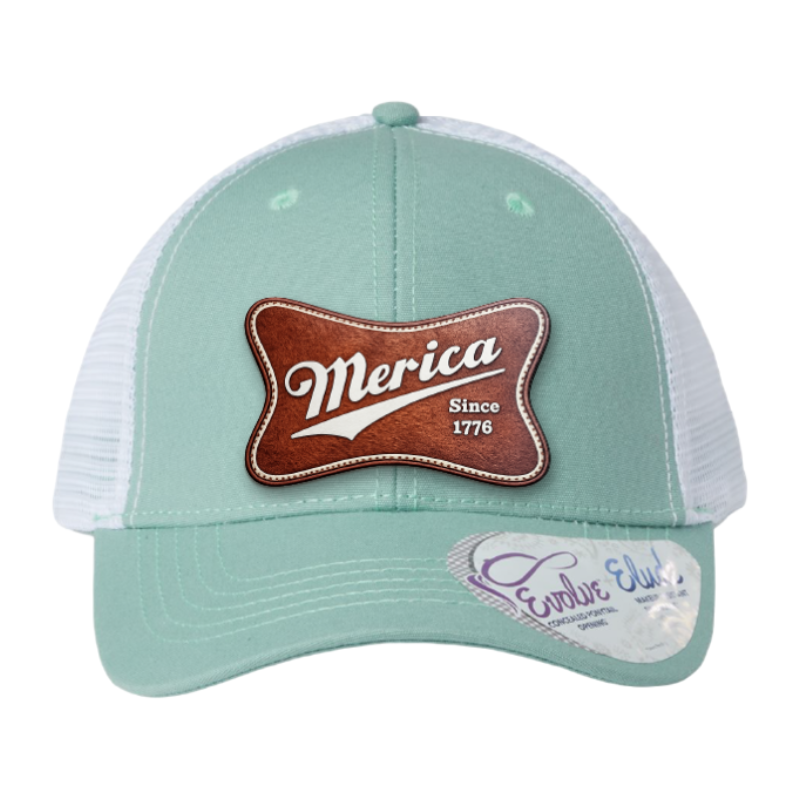 Merica Since 1776 Patriotic Trucker Hat – Americana Camo Leather Patch Hat