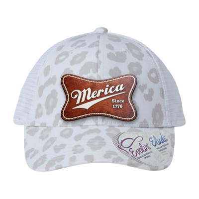 Merica Since 1776 Patriotic Trucker Hat – Americana Camo Leather Patch Hat