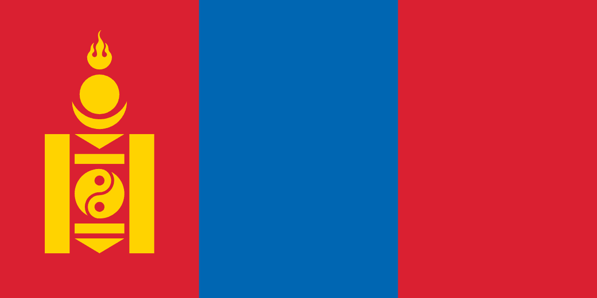 Mongolia flag side patch for hats